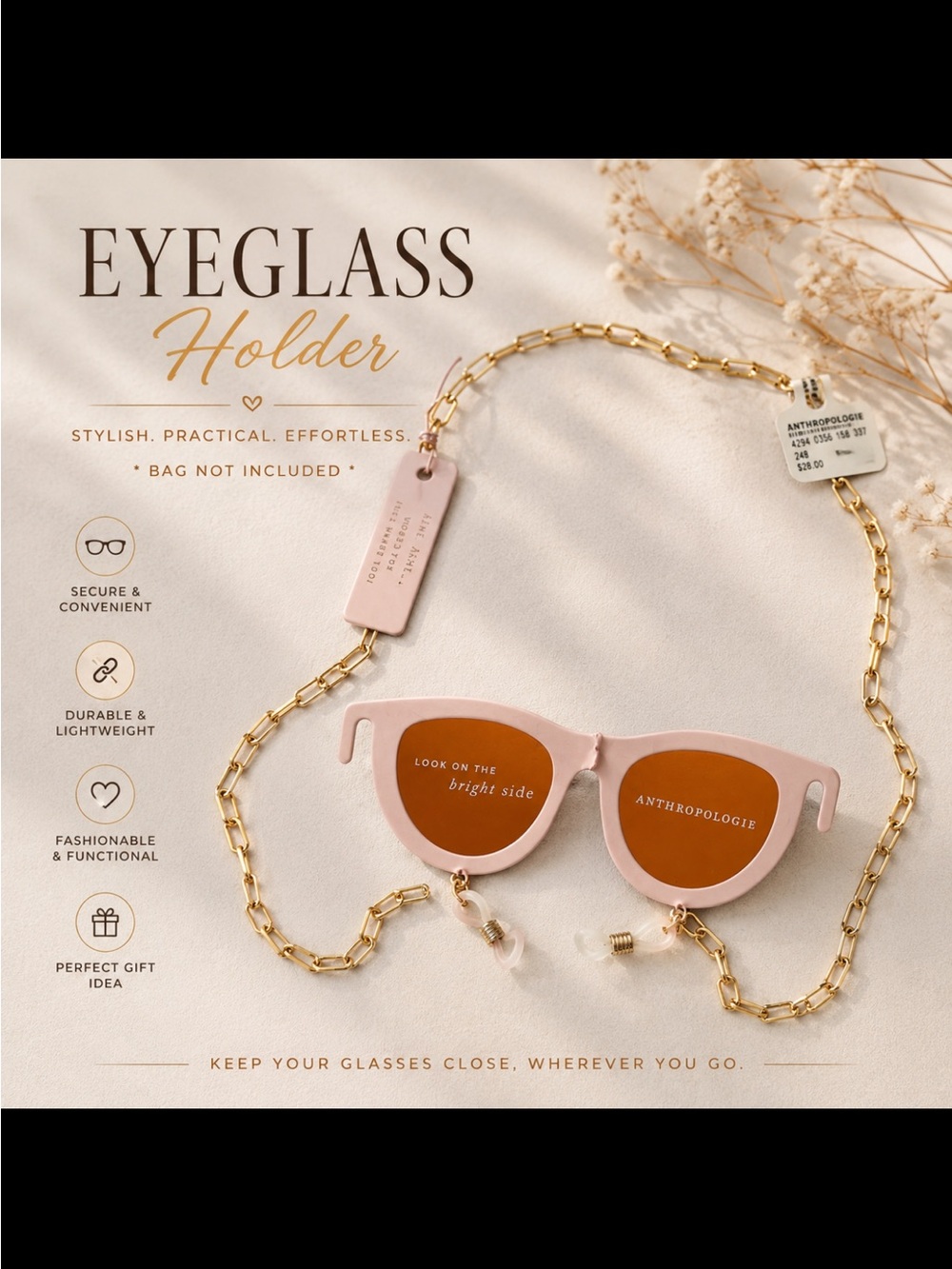 Anthropologie Retro Glasse holder Chain
